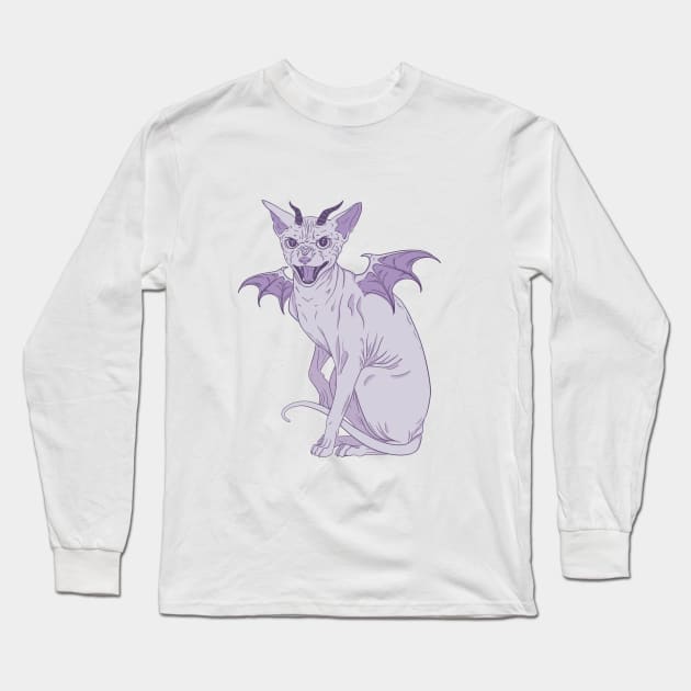 Demon cat Long Sleeve T-Shirt by TheLykosApparel